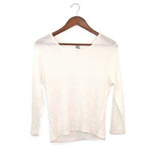 RAFAEL Shimmery White Long Sleeve Blouse